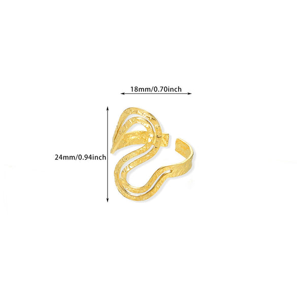 Wholesale Jewelry Simple Titanium Steel Asymmetrical Geometric Ring 18K Goldplated