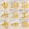 Wholesale Jewelry Simple Titanium Steel Asymmetrical Geometric Ring 18K Goldplated