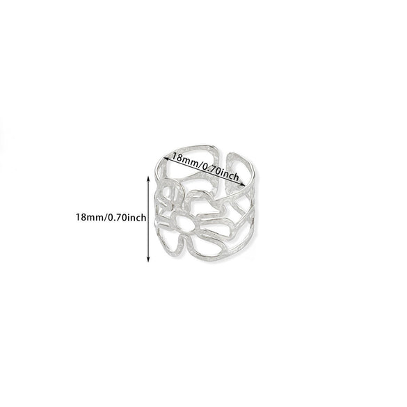 Wholesale Jewelry Simple Titanium Steel Asymmetrical Geometric Ring 18K Goldplated