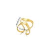 Wholesale Jewelry Simple Titanium Steel Asymmetrical Geometric Ring 18K Goldplated