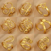 Wholesale Jewelry Simple Titanium Steel Asymmetrical Geometric Ring 18K Goldplated