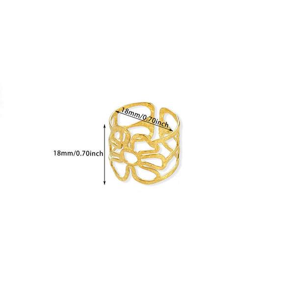 Wholesale Jewelry Simple Titanium Steel Asymmetrical Geometric Ring 18K Goldplated