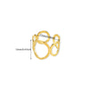 Wholesale Jewelry Simple Titanium Steel Asymmetrical Geometric Ring 18K Goldplated