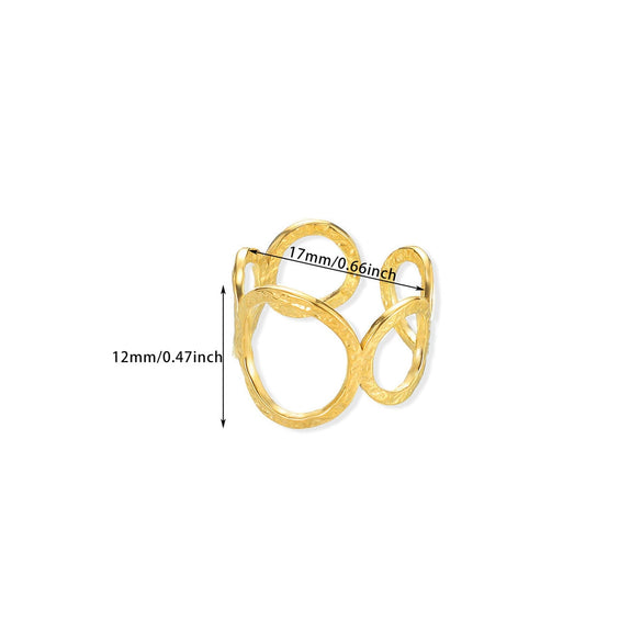Wholesale Jewelry Simple Titanium Steel Asymmetrical Geometric Ring 18K Goldplated