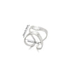 Wholesale Jewelry Simple Titanium Steel Asymmetrical Geometric Ring 18K Goldplated