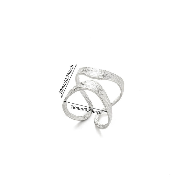 Wholesale Jewelry Simple Titanium Steel Asymmetrical Geometric Ring 18K Goldplated