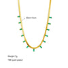 Wholesale Jewelry Simple Titanium Steel Geometric Snake Bone Chain Necklace With Green Diamond