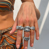 Wholesale Jewelry Simple Zinc Alloy Geometric Women's Joint Ring Electroplated