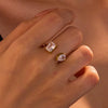 Wholesale Jewelry Simple Zircon Titanium Steel Ring Electroplating Water Drop Heart Open Ring Light Luxury Style