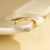 Wholesale Jewelry Simple Zircon Titanium Steel Ring Electroplating Water Drop Heart Open Ring Light Luxury Style