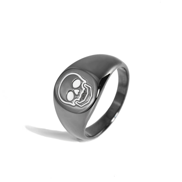 Wholesale Jewelry Skull Geometric Copper Gold Plated Unisex Hip Hop Punk Ring