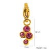 Wholesale Jewelry Small Flower Hanging Lobster Buckle Pendant Stainless Steel Dripping Oil Rhinestones Vacuum In Furnace