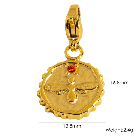Wholesale Jewelry Small Flower Hanging Lobster Buckle Pendant Stainless Steel Dripping Oil Rhinestones Vacuum In Furnace