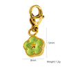 Wholesale Jewelry Small Flower Hanging Lobster Buckle Pendant Stainless Steel Dripping Oil Rhinestones Vacuum In Furnace