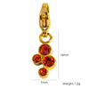 Wholesale Jewelry Small Flower Hanging Lobster Buckle Pendant Stainless Steel Dripping Oil Rhinestones Vacuum In Furnace