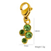 Wholesale Jewelry Small Flower Hanging Lobster Buckle Pendant Stainless Steel Dripping Oil Rhinestones Vacuum In Furnace