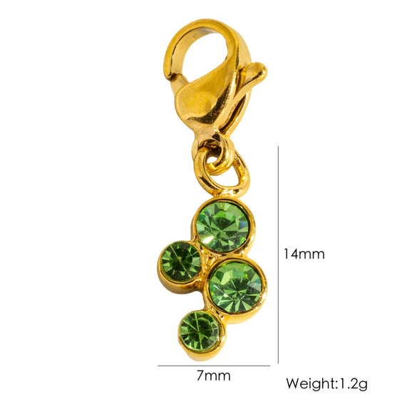 Wholesale Jewelry Small Flower Hanging Lobster Buckle Pendant Stainless Steel Dripping Oil Rhinestones Vacuum In Furnace
