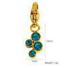 Wholesale Jewelry Small Flower Hanging Lobster Buckle Pendant Stainless Steel Dripping Oil Rhinestones Vacuum In Furnace