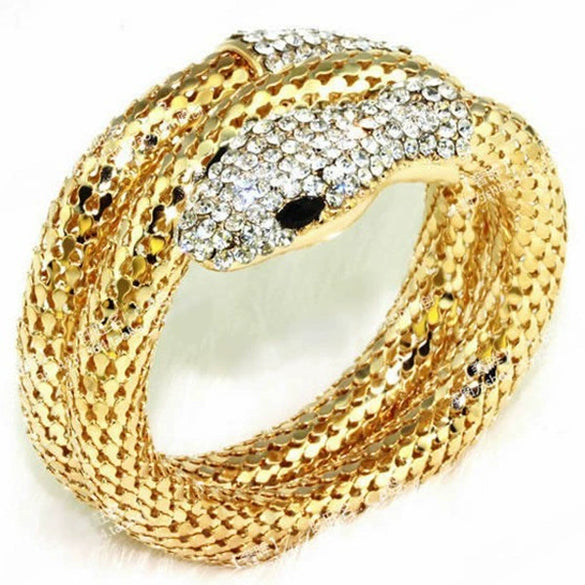 Wholesale Jewelry Snake Bracelet Alloy Material With Diamond Animals Zodiac Punk Exaggerated Fashion Multi Layer