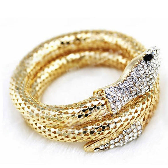 Wholesale Jewelry Snake Bracelet Alloy Material With Diamond Animals Zodiac Punk Exaggerated Fashion Multi Layer