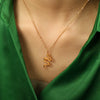 Wholesale Jewelry Snake Pendant Necklace 316L Stainless Steel Gold Plated Electroplated Fashion Animal Style