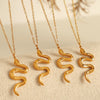 Wholesale Jewelry Snake Pendant Necklace 316L Stainless Steel Gold Plated Electroplated Fashion Animal Style