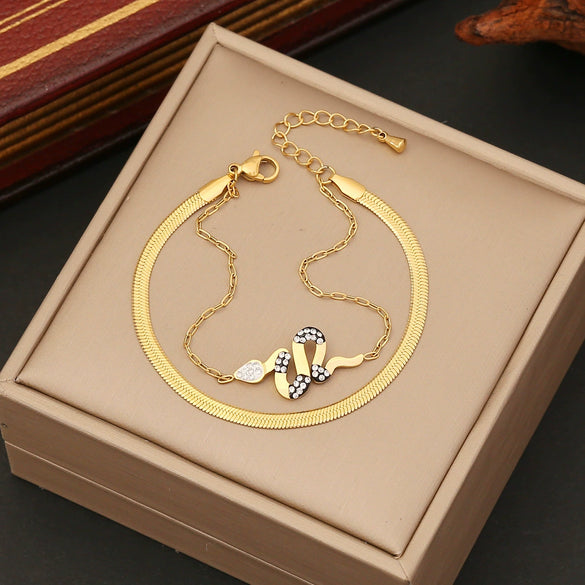 Wholesale Jewelry Snake Style Stainless Steel Bracelet With Electroplating
