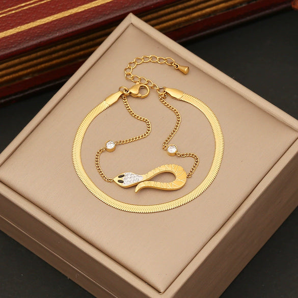 Wholesale Jewelry Snake Style Stainless Steel Bracelet With Electroplating