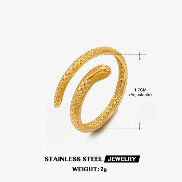 Wholesale Jewelry Snake Style Stainless Steel Electroplated Earrings Ring Suit For Women
