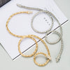 Wholesale Jewelry Snakeshaped Hollow Alloy Chain Necklace Inlaid With Rhinestone