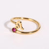Wholesale Jewelry Solid Color Constellation 304 Stainless Steel Zircon 18K Gold Plated Asymmetrical Inlay Open Rings