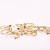 Wholesale Jewelry Solid Color Constellation 304 Stainless Steel Zircon 18K Gold Plated Asymmetrical Inlay Open Rings