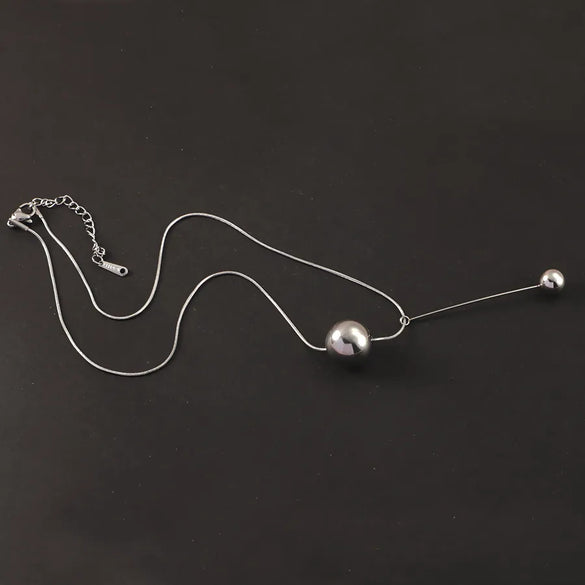 Wholesale Jewelry Solid Color Round Customization Laser Engraving 304 Stainless Steel Pendant Necklace Snake Chain