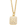 Wholesale Jewelry Square Copper Necklace With Letters Numbers Text Electroplating