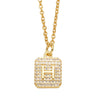 Wholesale Jewelry Square Copper Necklace With Letters Numbers Text Electroplating