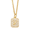 Wholesale Jewelry Square Copper Necklace With Letters Numbers Text Electroplating