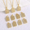 Wholesale Jewelry Square Copper Necklace With Letters Numbers Text Electroplating