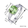 Wholesale Jewelry Square Copper Ring With Zircon Inlay Geometric Light Luxury Style For Women