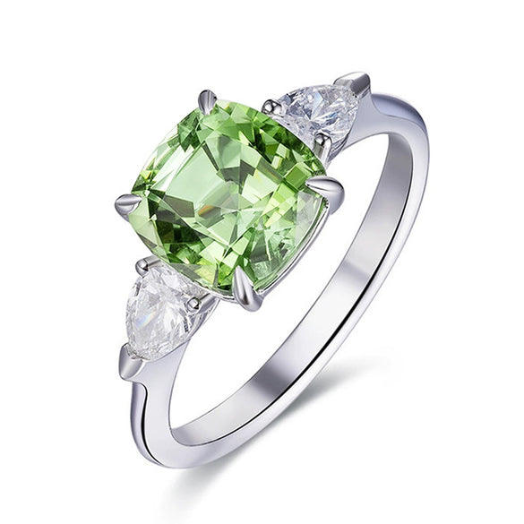 Wholesale Jewelry Square Copper Ring With Zircon Inlay Geometric Light Luxury Style For Women