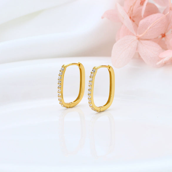 Wholesale Jewelry Square Diamond S925 Sterling Silver Light Luxury Geometric Ring And Earrings