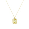 Wholesale Jewelry Square Olive Yellow Zircon 925 Sterling Silver Pendant Necklace With Geometric Design For Women