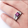 Wholesale Jewelry Square Zircon Metal Geometric Electroplated Unisex Ring
