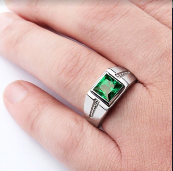 Wholesale Jewelry Square Zircon Metal Geometric Electroplated Unisex Ring