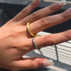 Wholesale Jewelry Stacked Finger Ring Stainless Steel Nonfading Geometric Design Electroplated Women's Ring