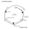 Wholesale Jewelry 316L Stainless Steel Acrylic White Shell Roman Numerals Electroplated Necklace And Bracelet For Women