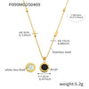 Wholesale Jewelry 316L Stainless Steel Acrylic White Shell Roman Numerals Electroplated Necklace And Bracelet For Women
