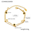 Wholesale Jewelry 316L Stainless Steel Acrylic White Shell Roman Numerals Electroplated Necklace And Bracelet For Women
