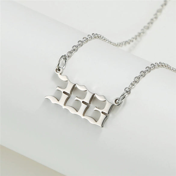 Wholesale Jewelry Stainless Steel Alloy Number Pendant Necklace With Electroplating Letters Numbers Text Pattern Unisex Sweet And Cool Style