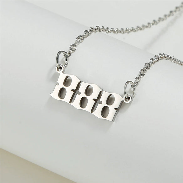 Wholesale Jewelry Stainless Steel Alloy Number Pendant Necklace With Electroplating Letters Numbers Text Pattern Unisex Sweet And Cool Style