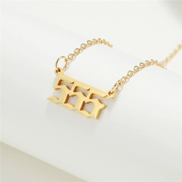 Wholesale Jewelry Stainless Steel Alloy Number Pendant Necklace With Electroplating Letters Numbers Text Pattern Unisex Sweet And Cool Style